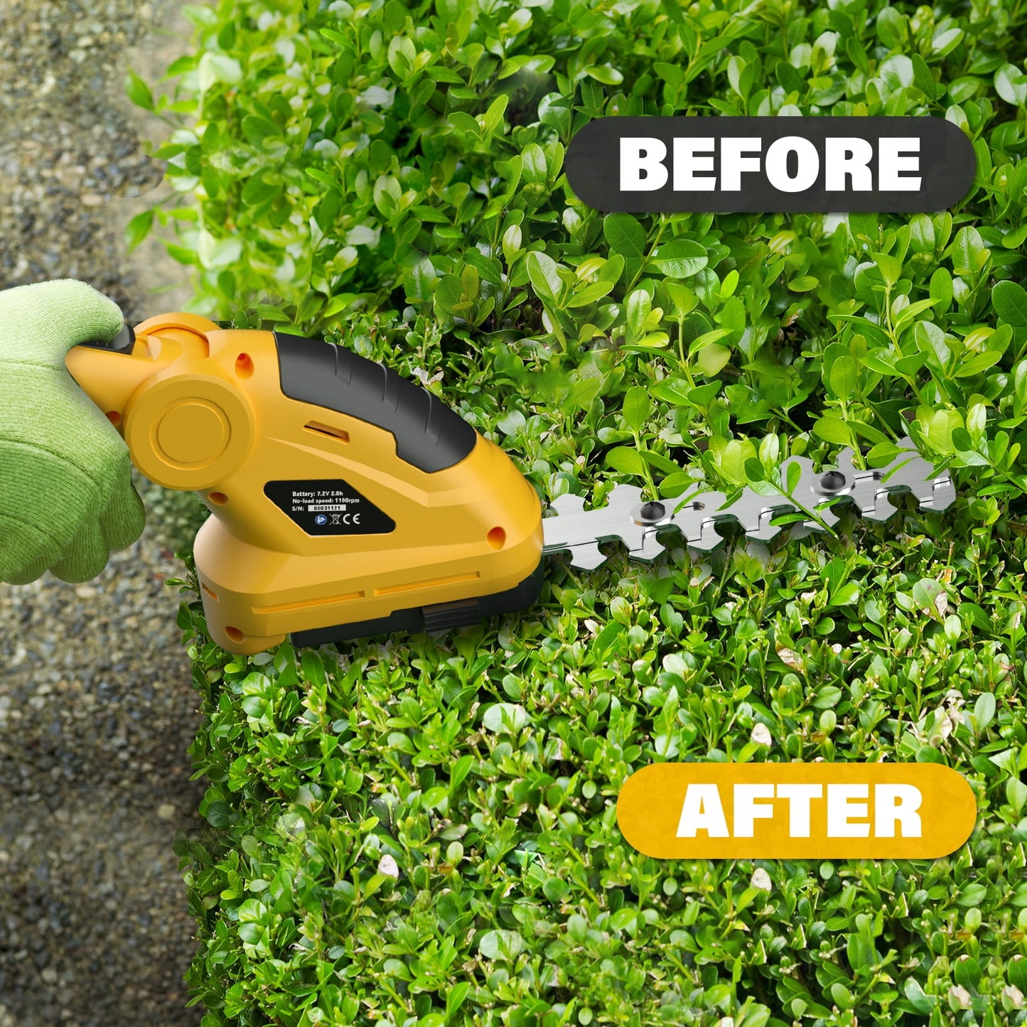 ZEGJAW 7.2V Cordless Hedge Trimmer, 2 in 1 Electric Hedge Trimmers Lightweight Efficient Battery Powered Grass Shears, Garden Tool for Pruning Hedges Bushes and Shrubs