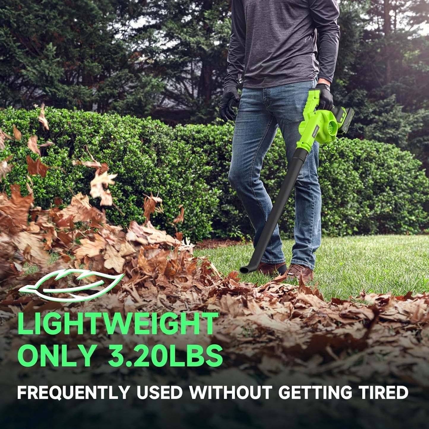 20V Cordless Leaf Blower, 120MPH Electric Blower with 2 Batteries & Charger, Lightweight Yard Tools for Lawn Care, Patio, Backyard, Garden, Grass Blower for Floor and Outdoor Use