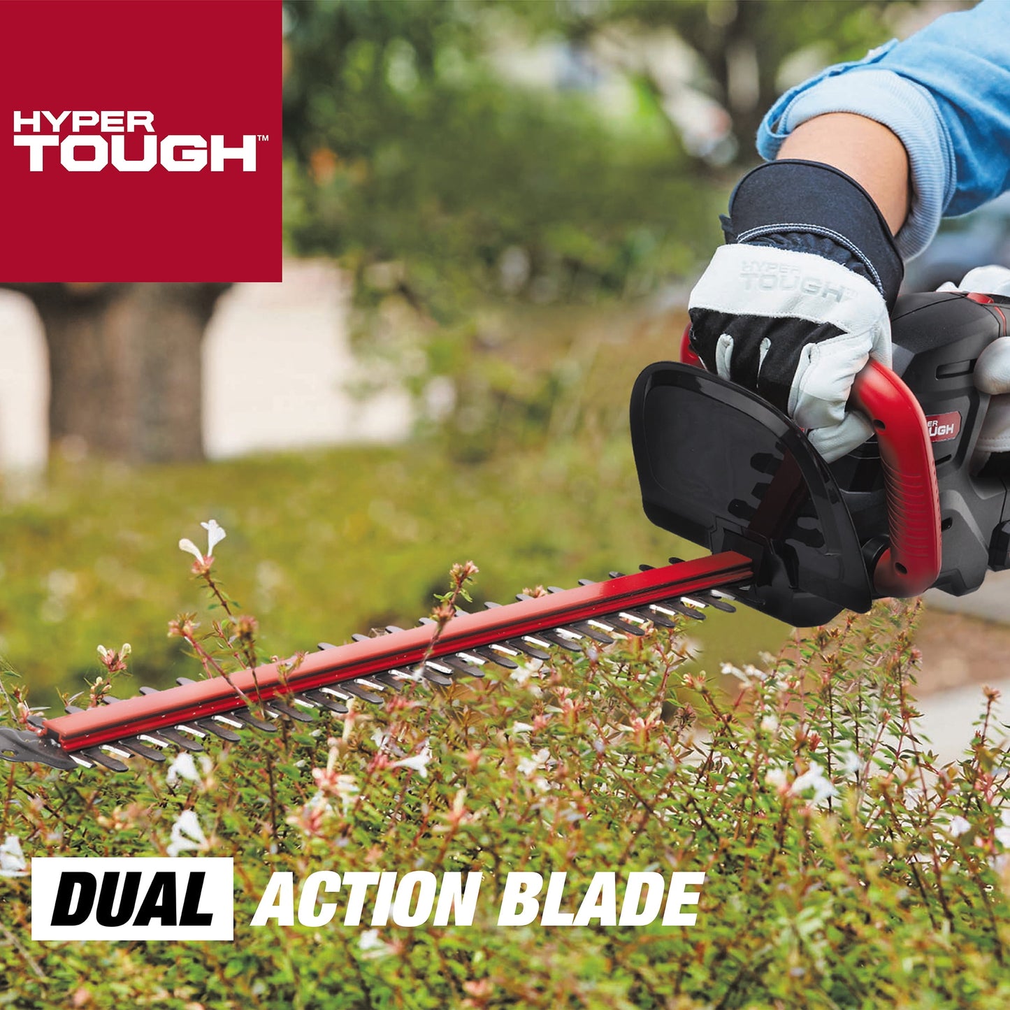 Hyper Tough 20V Max 22-inch Cordless Battery Powered Hedge Trimmer, HT21-401-003-07