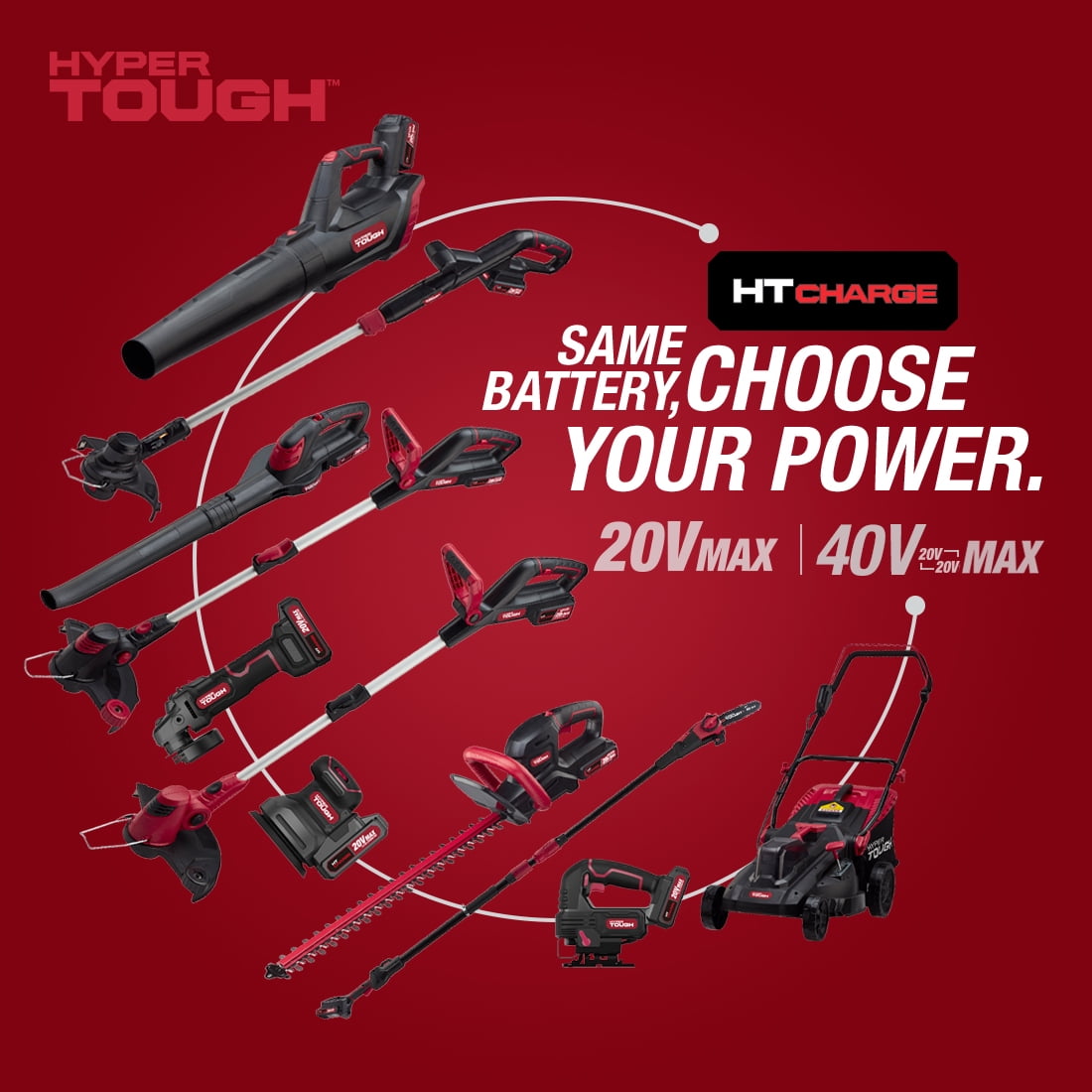 Hyper Tough 20V Max 22-inch Cordless Battery Powered Hedge Trimmer, HT21-401-003-07