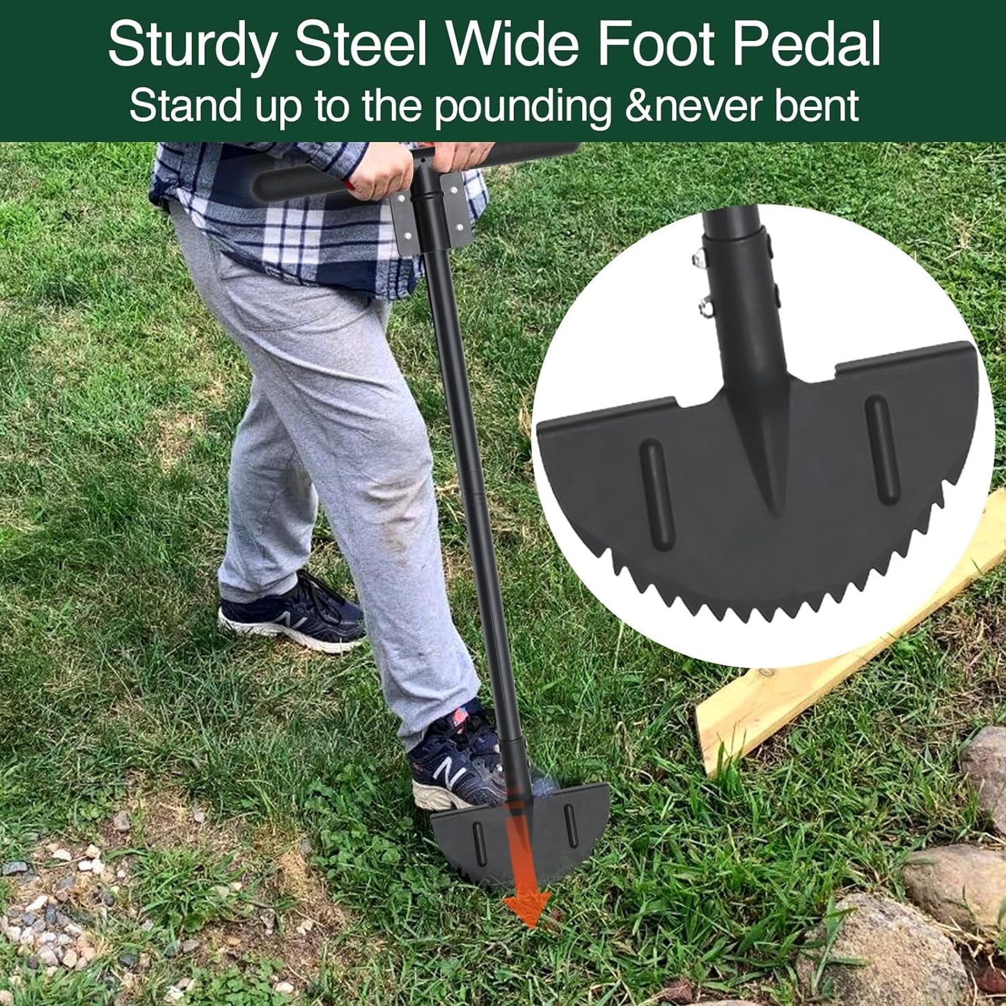 FLY HAWK Manual Grass Edger, 36 inch Heavy Duty gardening tools long handled  Lawn edger for GardenS idewalk, Black