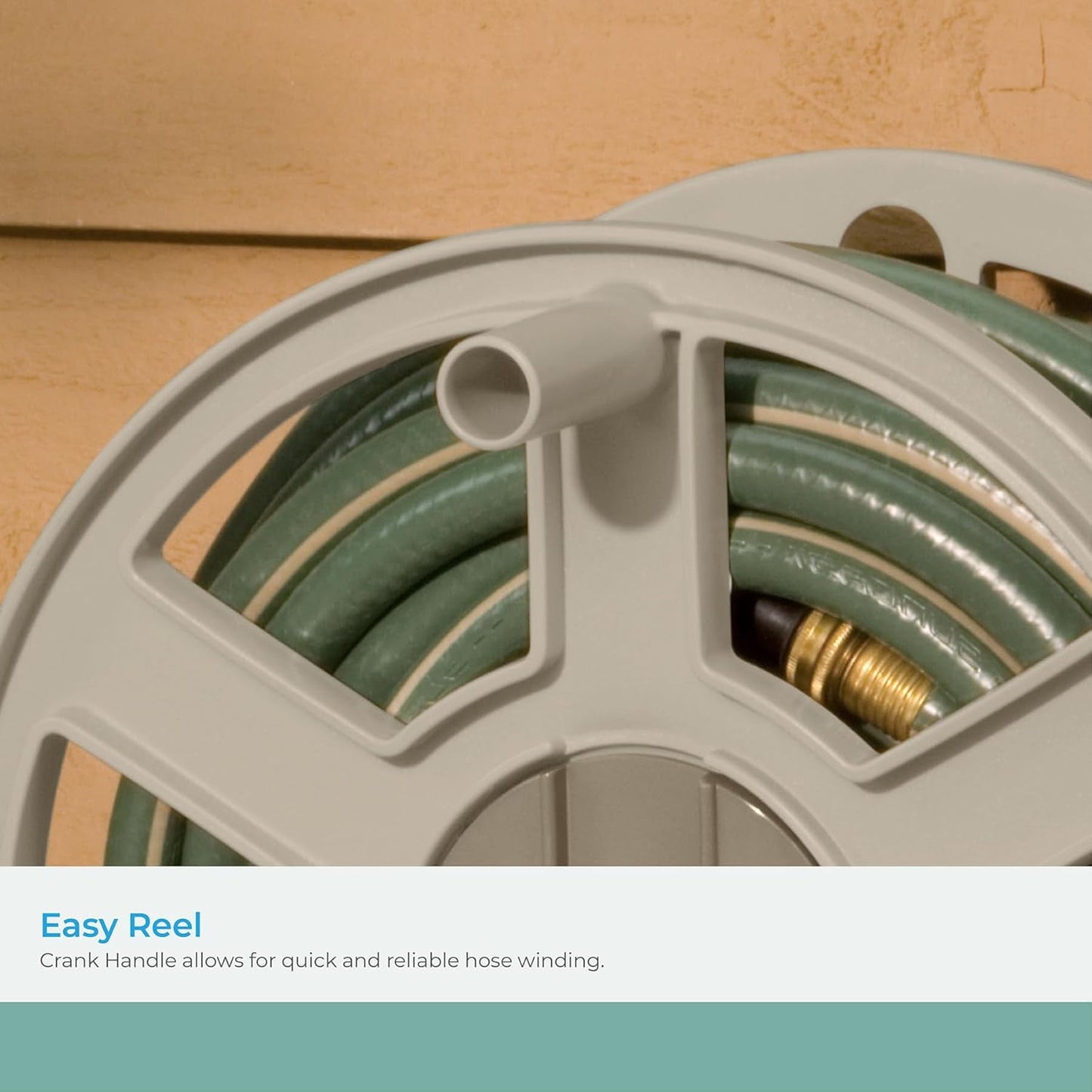 Suncast 100 ft. Sidewinder® Mounted Resin Hose Reel, Taupe