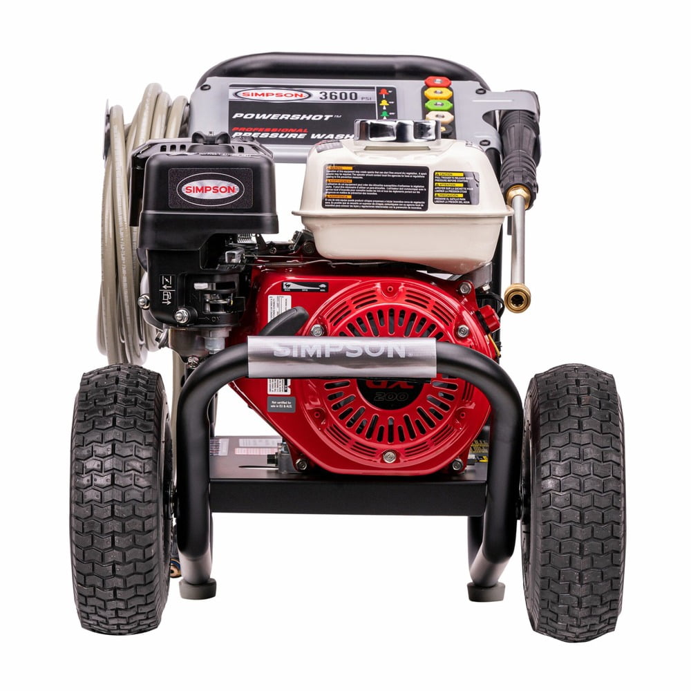 Simpson Powershot 3600 Psi at 2.5 GPM HONDA® GX200 with Triplex Pump Cold Water Professional Gas Pressure Washer, 0 Voltage