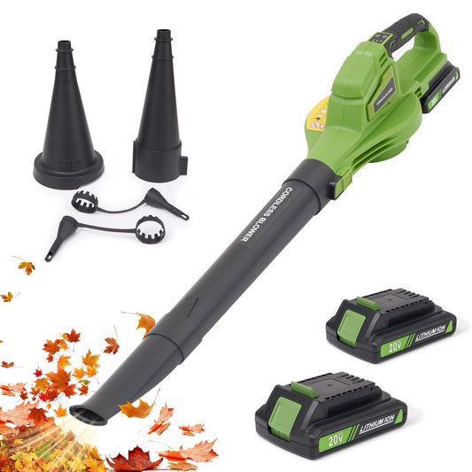 GASKY 20V 160MPH 135CFM Cordless Leaf Blower with 2 X 2.0 Ah Battery & Charger, 2 Speed Mode Lightweight Battery Powered Leaf Blower for Lawn Care/Patio/Yard/Garden Cleaning & Snow/Dust Blowing