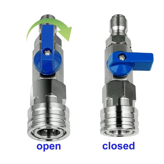 High Pressure Washer Ball Valve Kit with 3/8 Inch Quick Connector Control Water Flow Switch 4500 PSI Quick Connect Ball Valve for High Pressure Wash Machine