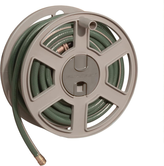 Suncast 100 ft. Sidewinder® Mounted Resin Hose Reel, Taupe