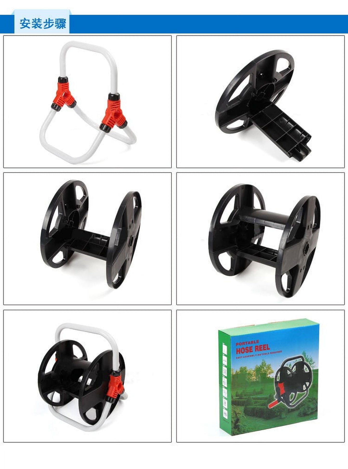 Hose Winding Reel, Hose Storage Reel, Hose Reel Water Pipe Storage Rack ABS Single Arm Tool, Portable Hose Cart Water Pipe Storage Rack Reel Garden Tool Accessories for Garden Car Washing Watering