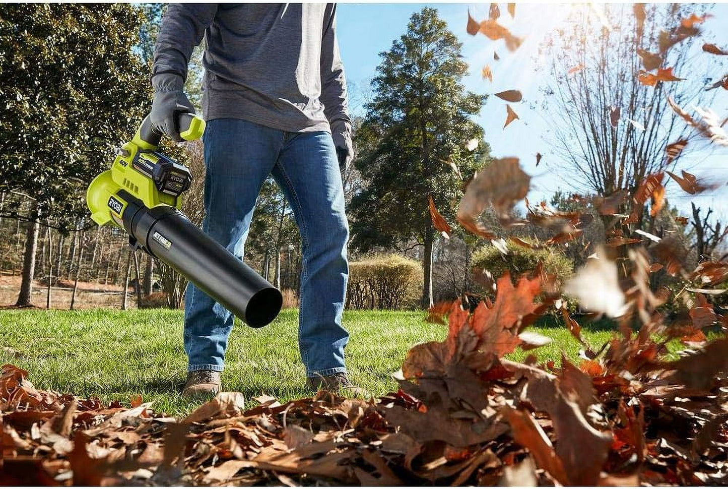 RYOBI 110 MPH 525 CFM 40-Volt Lithium-Ion Cordless Variable-Speed Jet Fan Bare Tool Leaf Blower, Battery and Charger Not Included