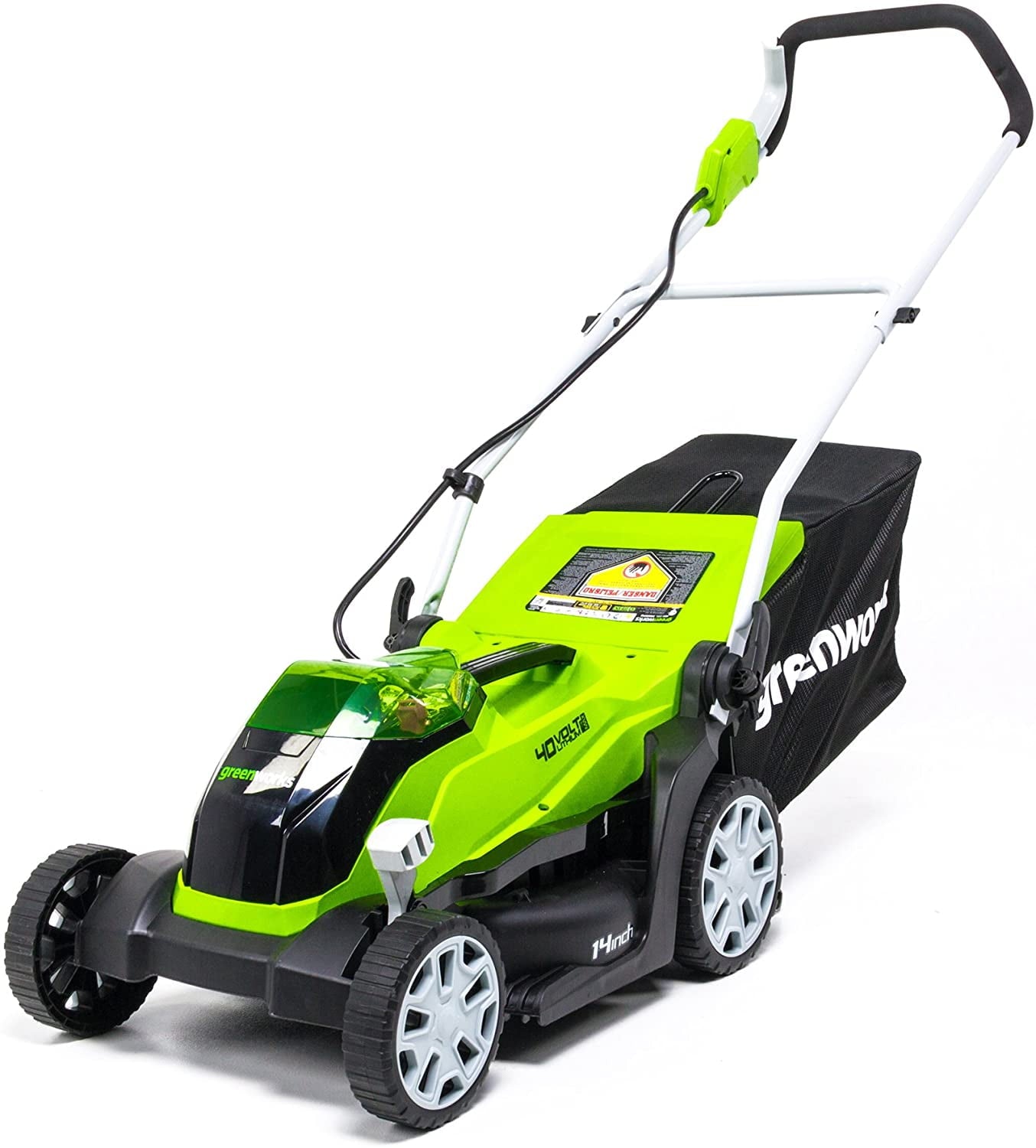 Greenworks 40V 14" Cordless Walk-Behind Lawn Mower with 4.0 Ah Battery & Charger, 2508202AZ