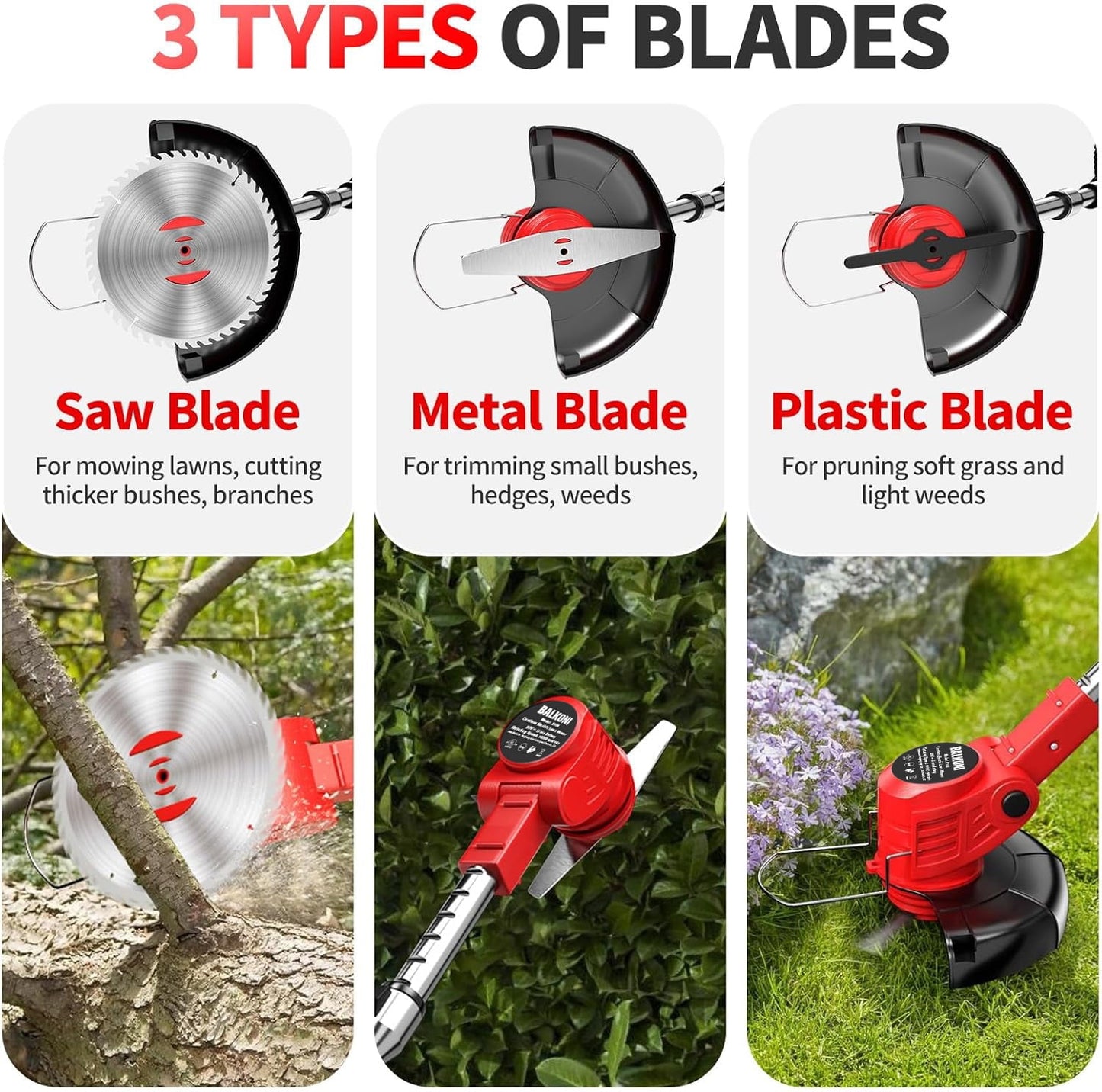 Electric Lawn Mower 20V With 2*1.5Ah Batteries And Blades , Cordless Grass Edger