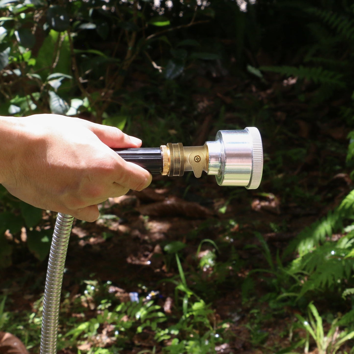 STYDDI Garden Hose Inline Shut Off Valve, Solid Brass Hose Shut-Off Ball Valve Connector Coupling, Hose Connector with ShutOff Valve, 2 Set with 4 Hose Washer