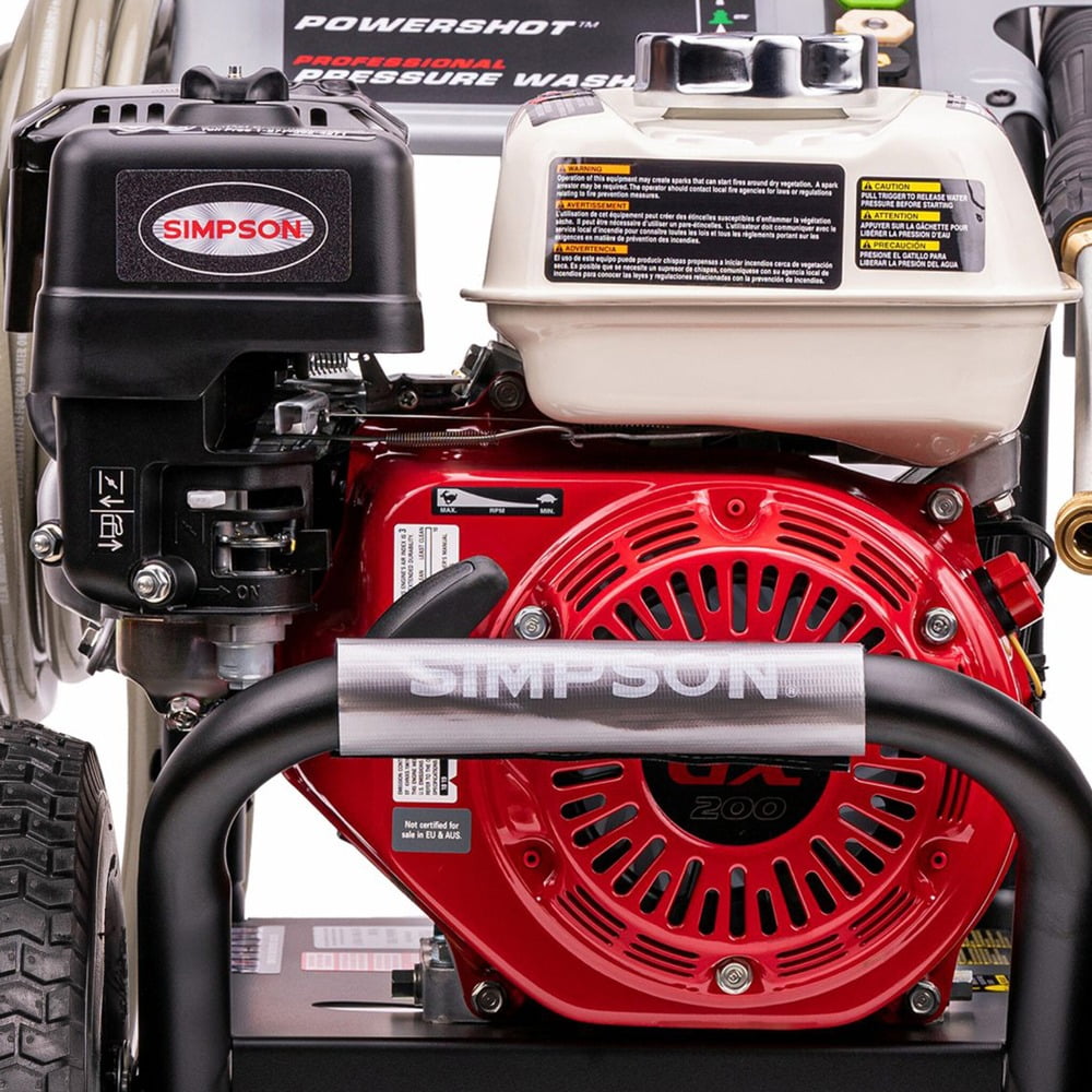 Simpson Powershot 3600 Psi at 2.5 GPM HONDA® GX200 with Triplex Pump Cold Water Professional Gas Pressure Washer, 0 Voltage