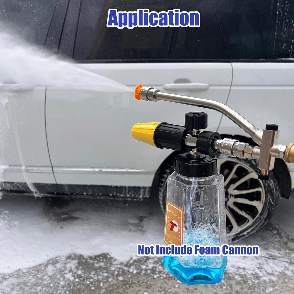 1/4” Pressure Washer Foam Cannon with Dual-Connector Double Tip Attachment USA