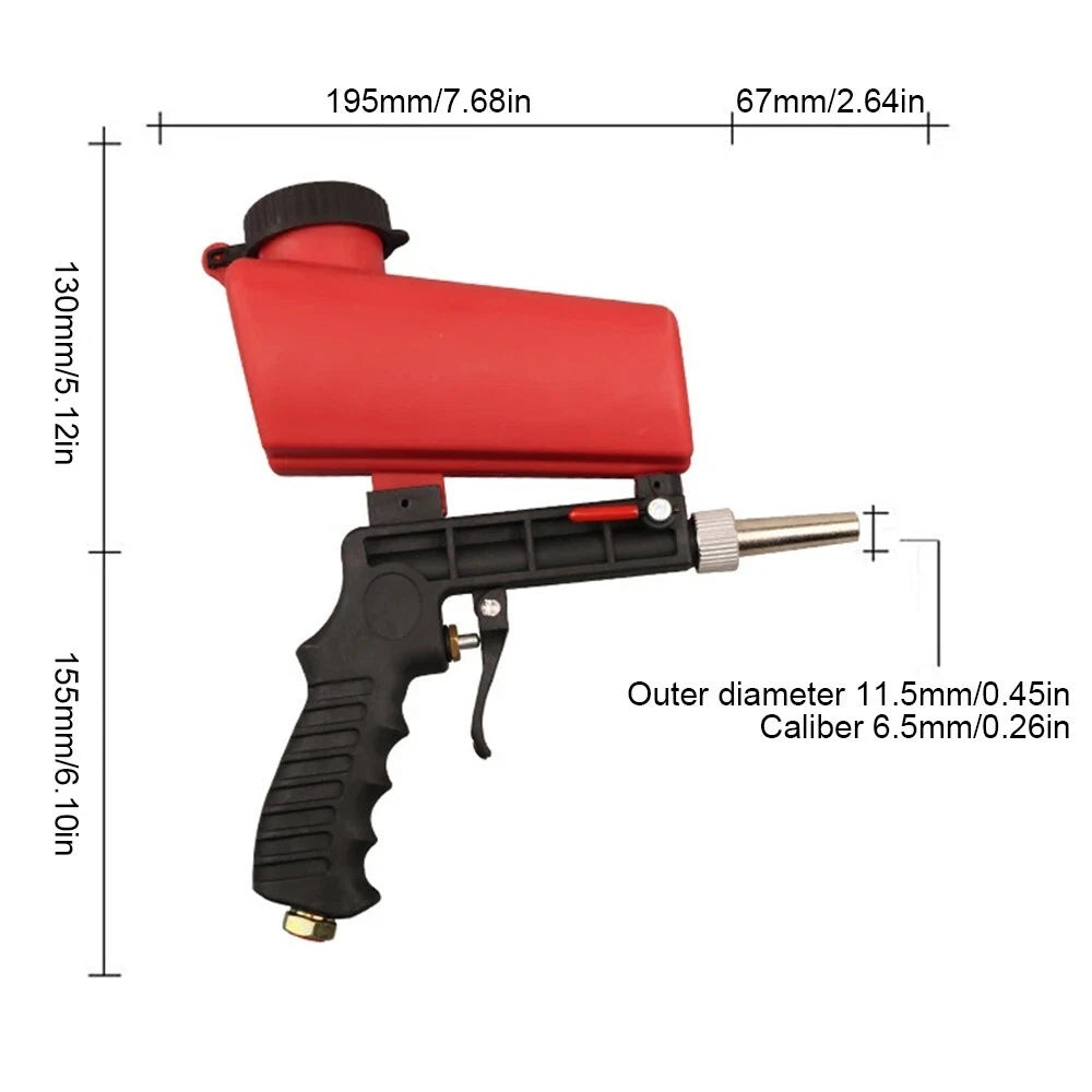 2 X Portable Handheld Air Compressor Speed Sand Gun Blaster Sand Blasting 1/4 in
