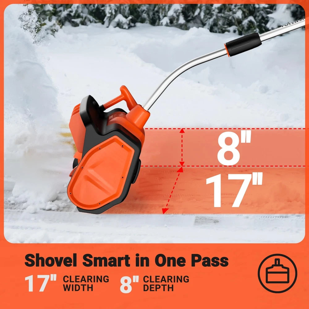 Cordless Snow Shovel, 48V | 17-Inch Cordless Snow Blower, Battery Snow Blower...