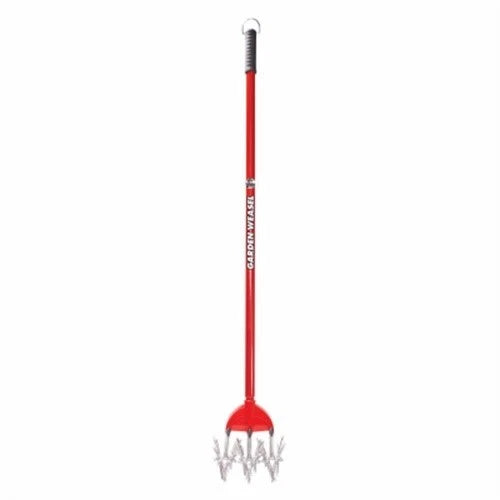 Garden Weasel 3 Tine Steel Rotary Hand Cultivator 55 in. Steel Handle