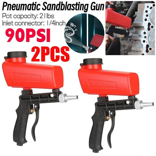 2 X Portable Handheld Air Compressor Speed Sand Gun Blaster Sand Blasting 1/4 in
