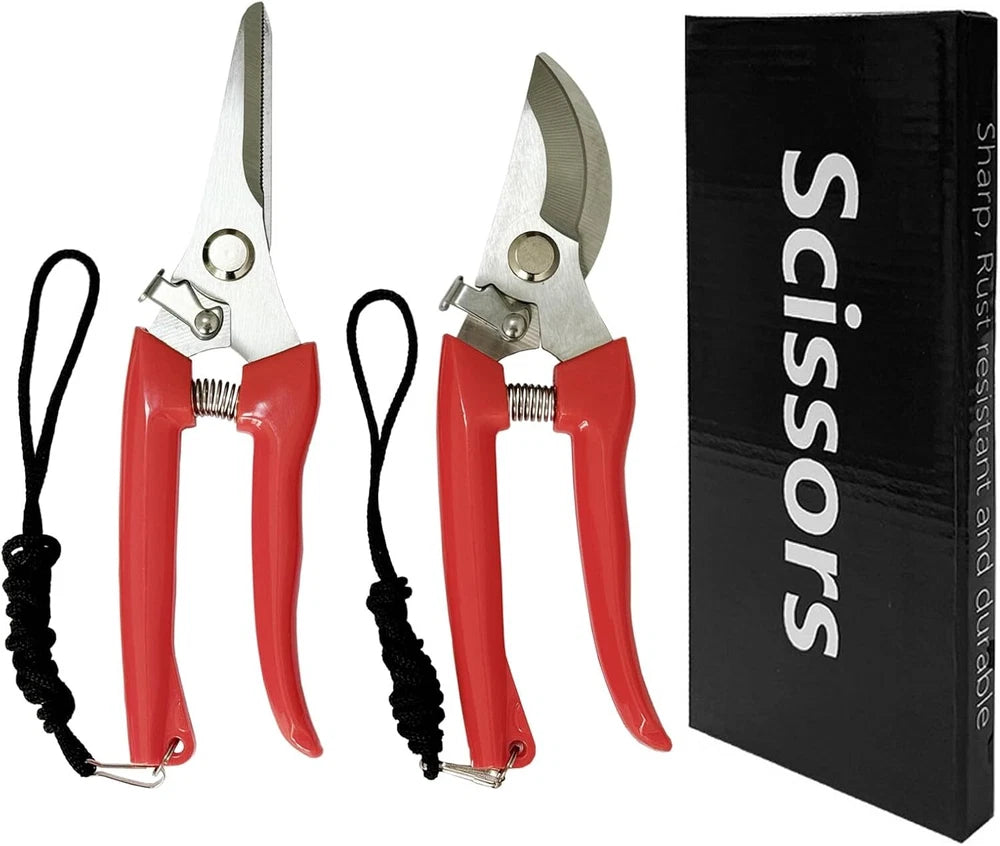 2 Garden Pruning Shears 7" Inch Gardening Scissors Clippers Flower Tools Plants