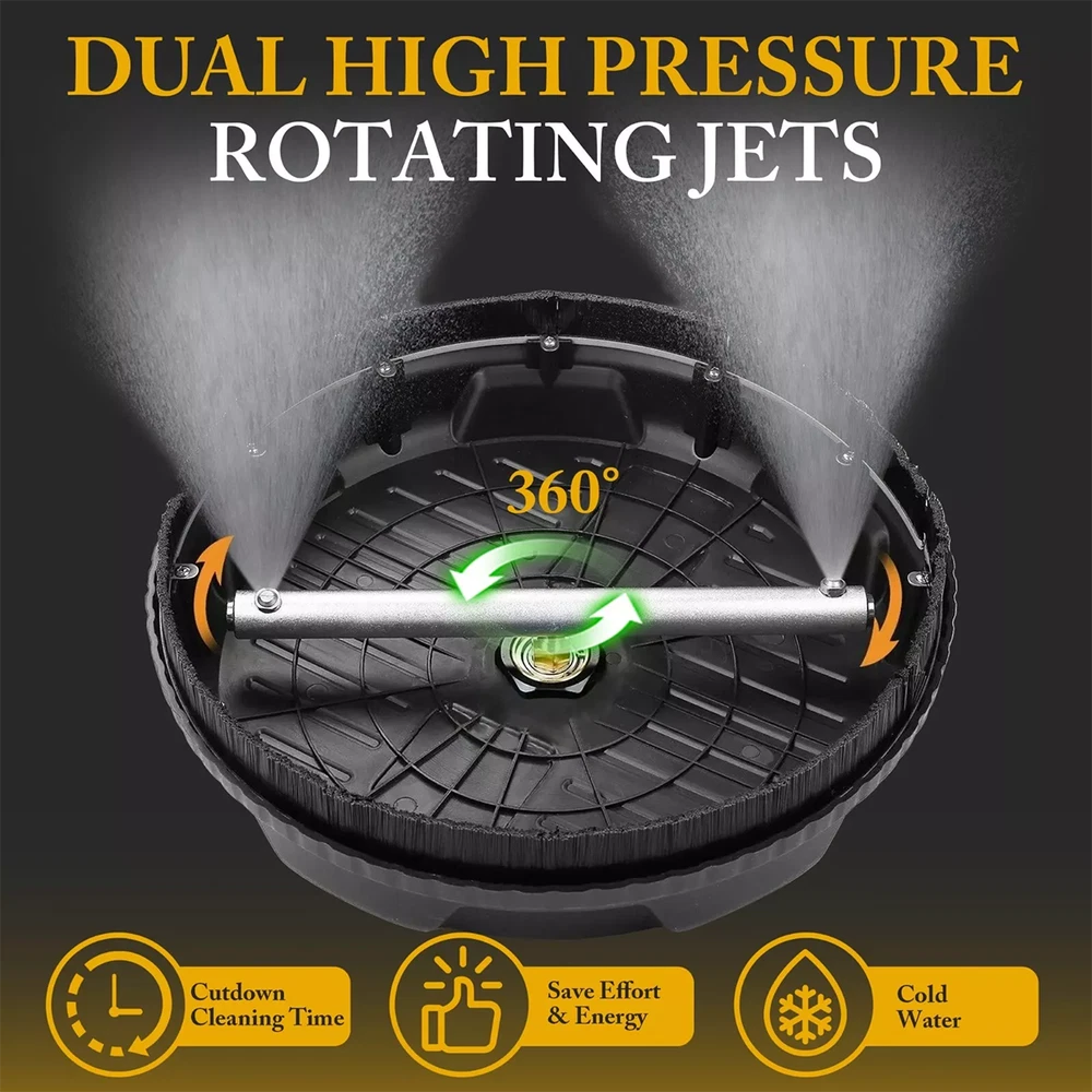 15 Inch Pressure Washer Surface Cleaner 4000PSI Power Washer Attachment for Deck