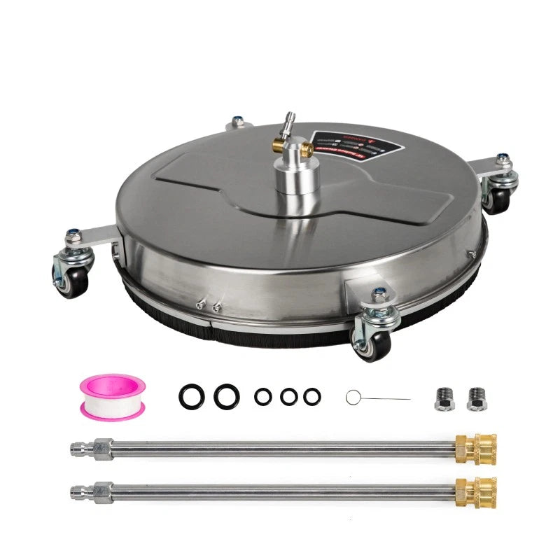19" Pressure Washer Surface Cleaner with 4 Wheels Stainless Steel Housing