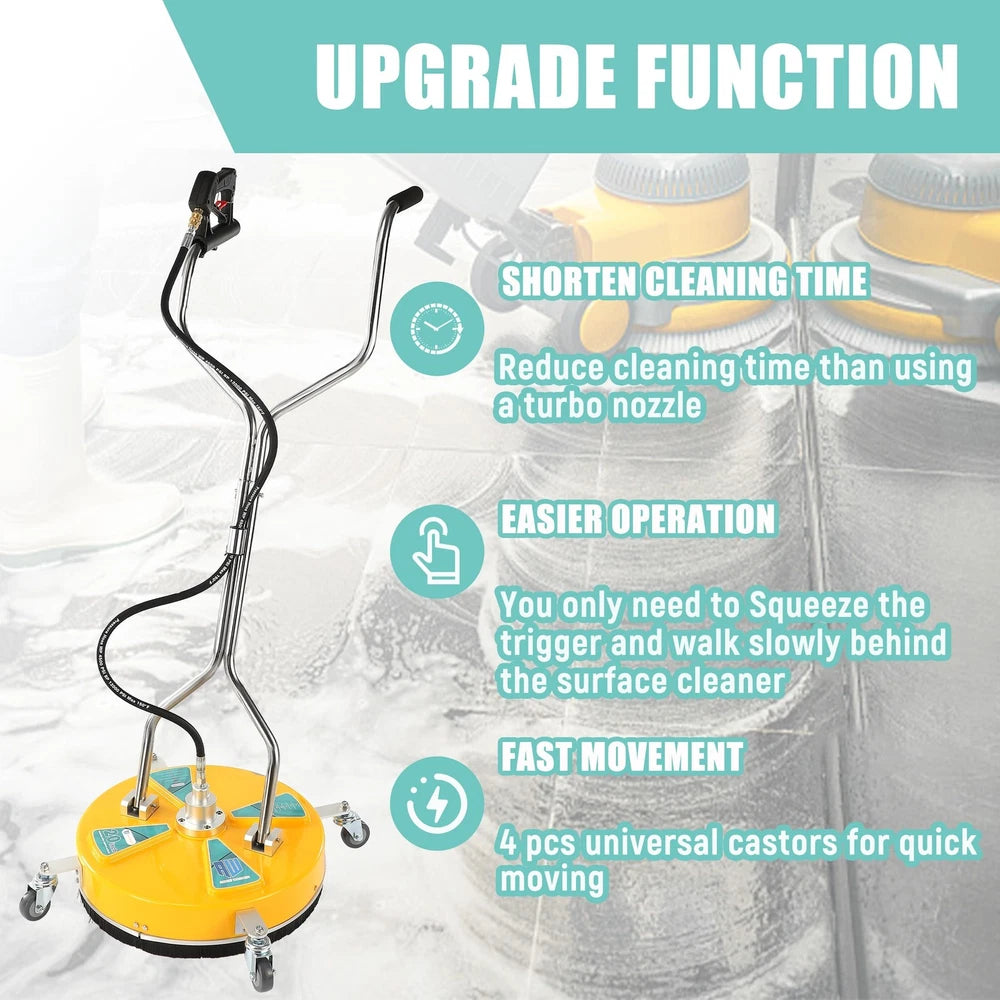 20'' Pressure Washer Surface Cleaner, Surface Cleaner Dual Handle, Power Wash...