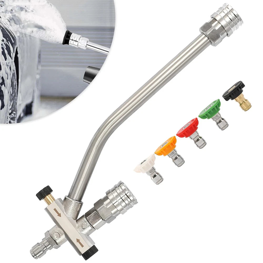 1/4” Pressure Washer Foam Cannon with Dual-Connector Double Tip Attachment USA