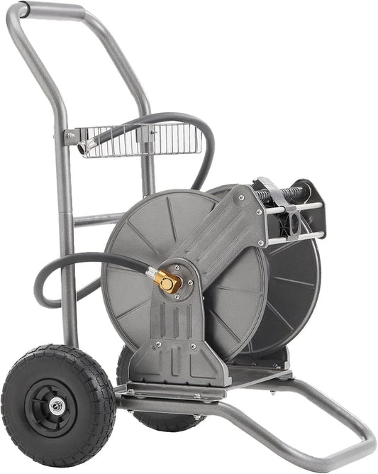 Giraffe Tools Heavy Duty Garden Hose Reel Cart, Water Hose Reel Cart with Wheels