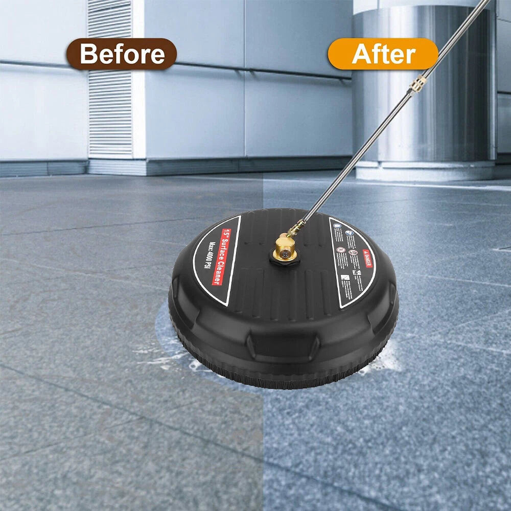 New 15" Pressure Washer Surface Cleaner with 2 Pressure Washer Extension Wands