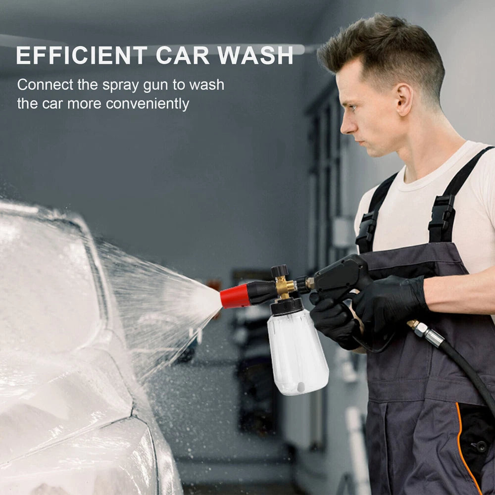 1/4” Pressure Washer Foam Cannon with Dual-Connector Double Tip Attachment USA