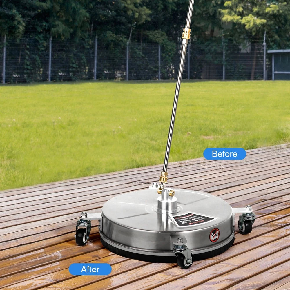 15" Pressure Washer Surface Cleaner with Extension Wands Stainless Steel NEW