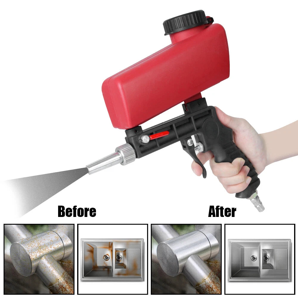 2 X Portable Handheld Air Compressor Speed Sand Gun Blaster Sand Blasting 1/4 in