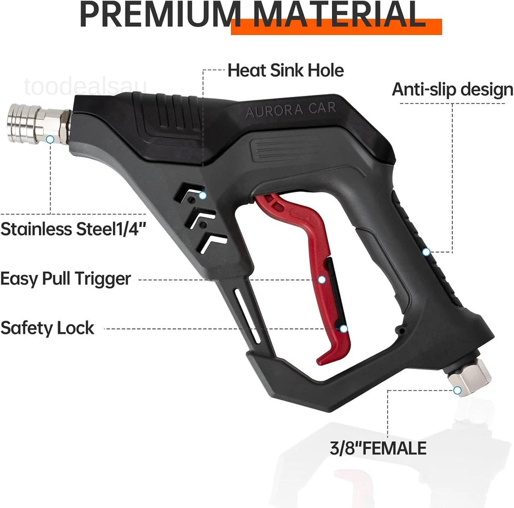 Pressure Washer Short Gun, Commercial 5000 PSI 12 GPM 5 Spray Nozzle grizzly