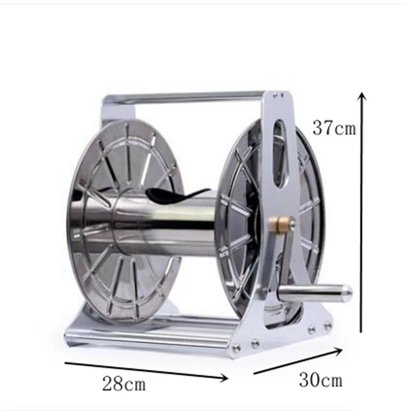Garden Water Hose Reel Rack Stainless Steel Water Pipe Storage Wall Mount Stand
