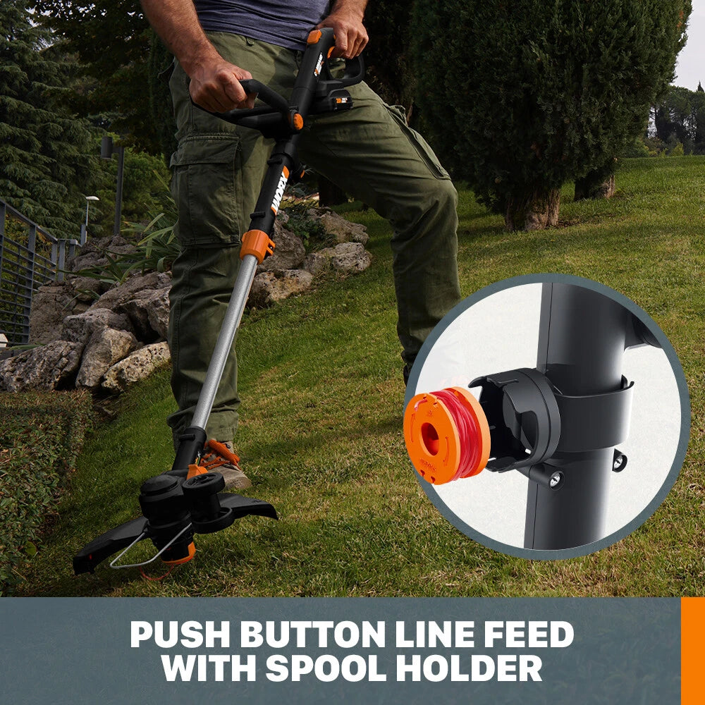 WORX WG170.2 GT 20V PowerShare CordlessTrimmer/Edger + 60 min quick charger