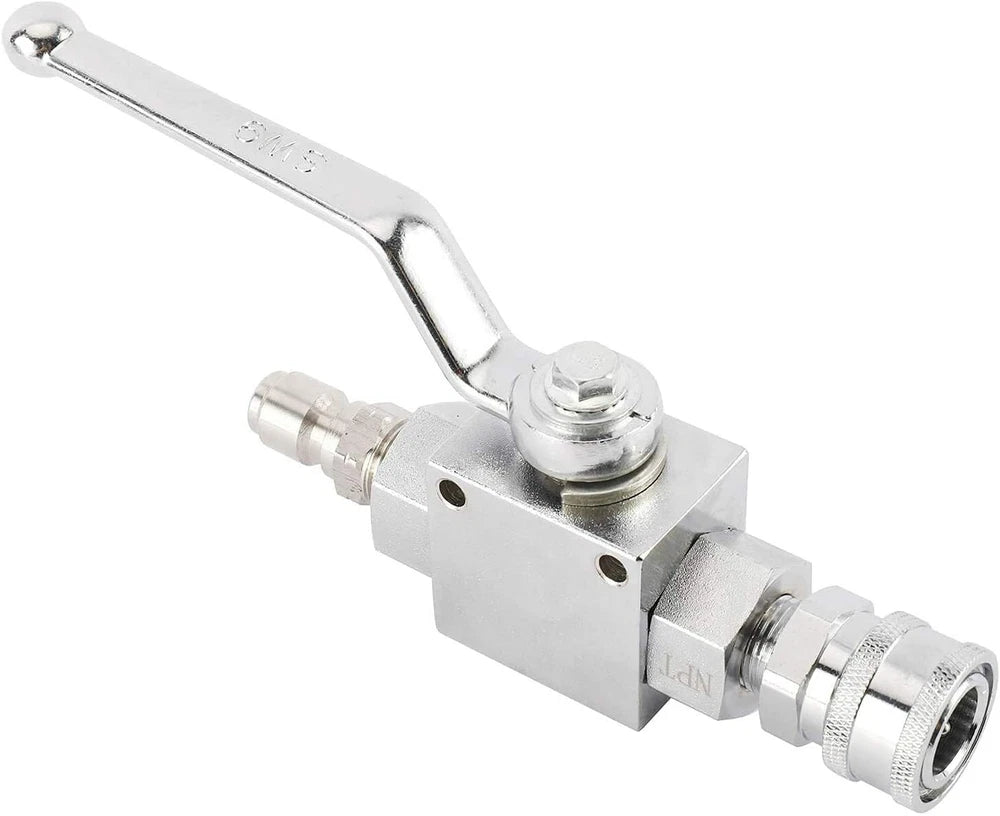 Steel High Pressure Washer Ball Valve Kit, 3/8 Inch Quick Connect 4500 PSI