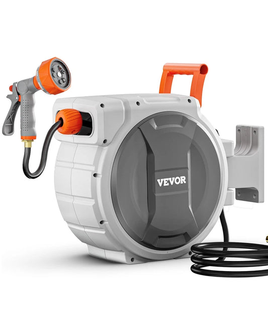 Retractable Garden Hose Reel 1/2 Inch x 65 ft Wall Mounted Garden Hose Reel