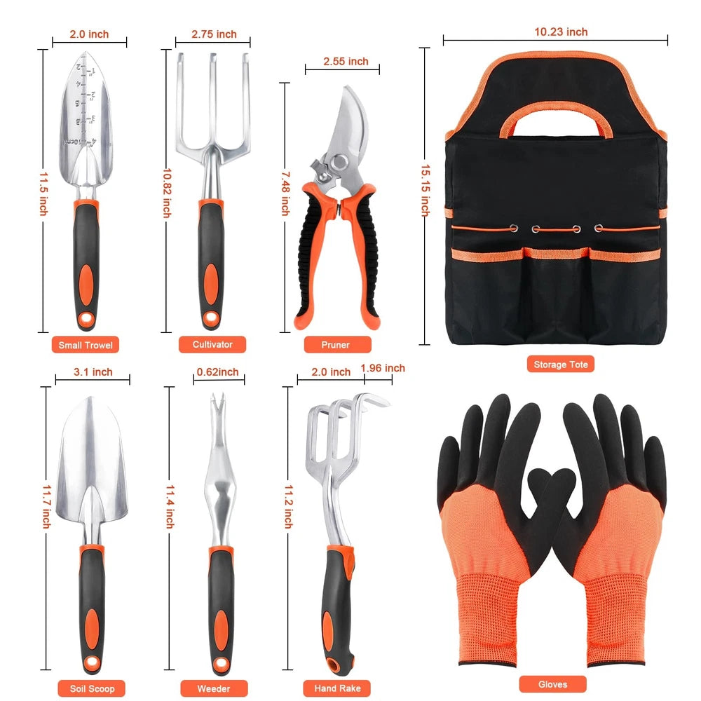 Garden Tools Set 8 Piece Gardening Tools Set with Non Slip Ergonomic Handle H...