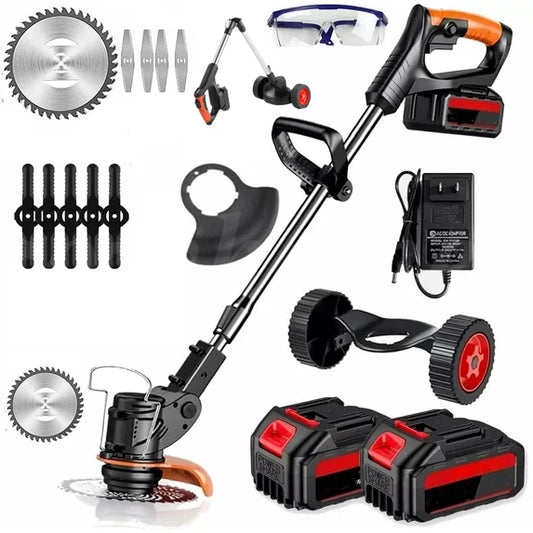 2Battery Cordless WeedEater Electric Lawn Mower Lawn Edger Grass String Trimmer