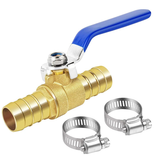 Brass Hose Barb Ball Valve Kit-1Pcs 5/8" Heater Hose Shut off Valve with