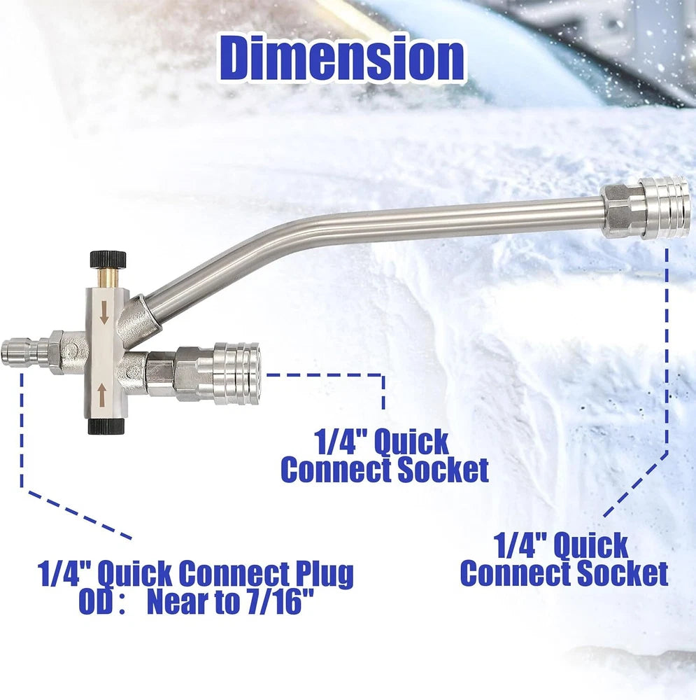 1/4” Pressure Washer Foam Cannon with Dual-Connector Double Tip Attachment USA