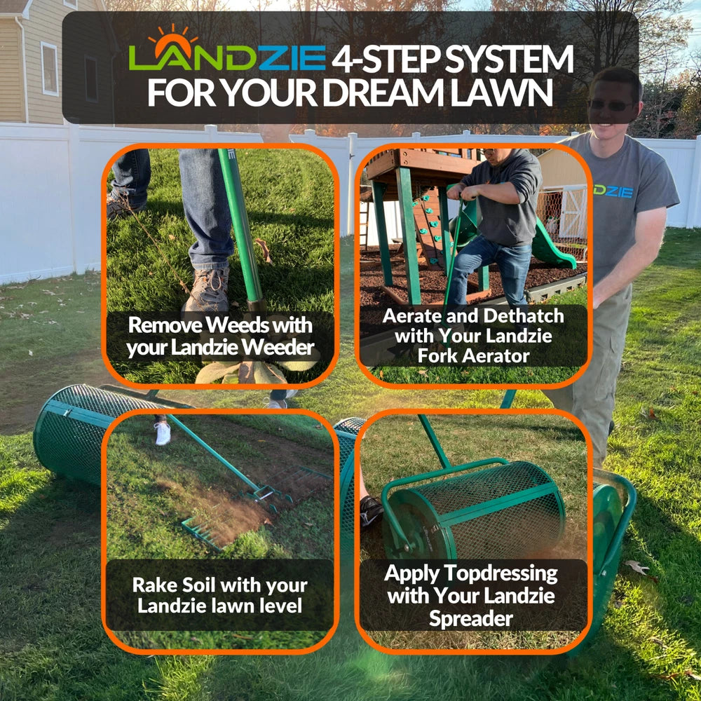 Landzie Lawn Leveling Rake - 24 Inch Lawn Care Yard, and Garden Leveler Rake