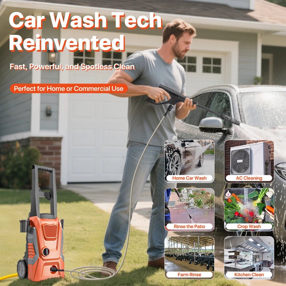 Portable 5000PSI Electric High Pressure Washer Smart Control Power Washer SET
