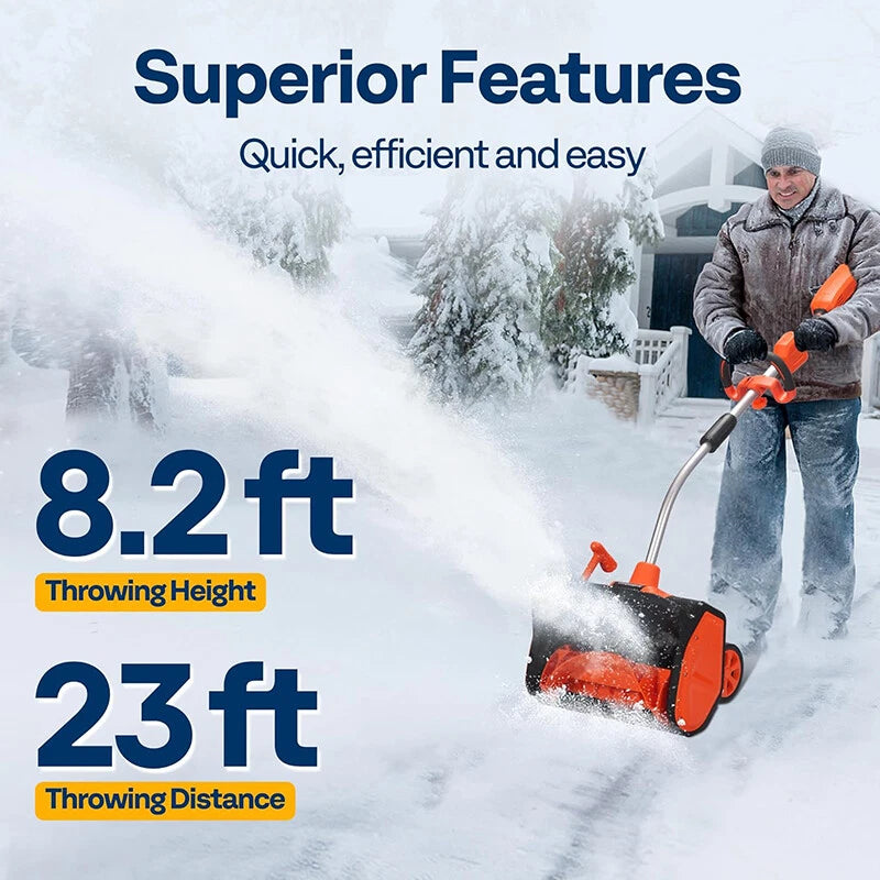17'' Cordless Snow Shovel 40V Battery Powered Electric Snow Blower 4.0Ah Battery
