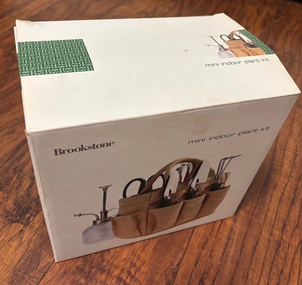 Brookstone mini indoor plant kit tools & tote Gardening set