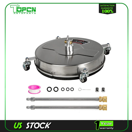 19" Pressure Washer Surface Cleaner with 4 Wheels Stainless Steel Housing