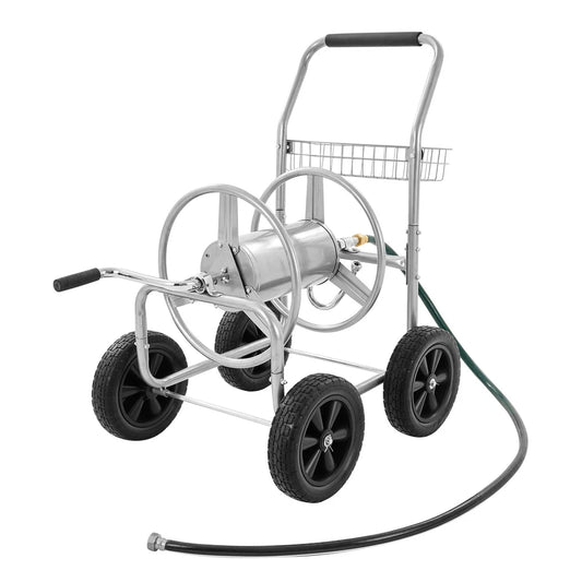 Hose Reel Cart 250ft. Heavy Duty Garden Water Yard Planting w/ Basket
