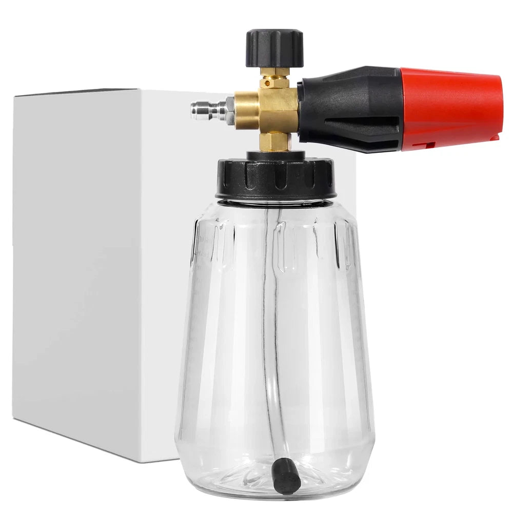 1/4” Pressure Washer Foam Cannon with Dual-Connector Double Tip Attachment USA