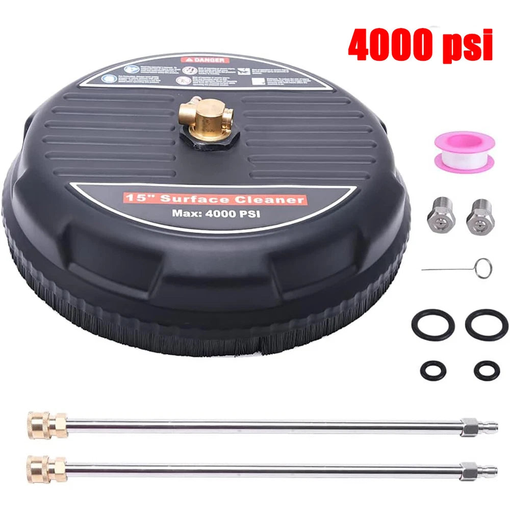 15 Inch Pressure Washer Surface Cleaner 4000PSI Power Washer Attachment for Deck