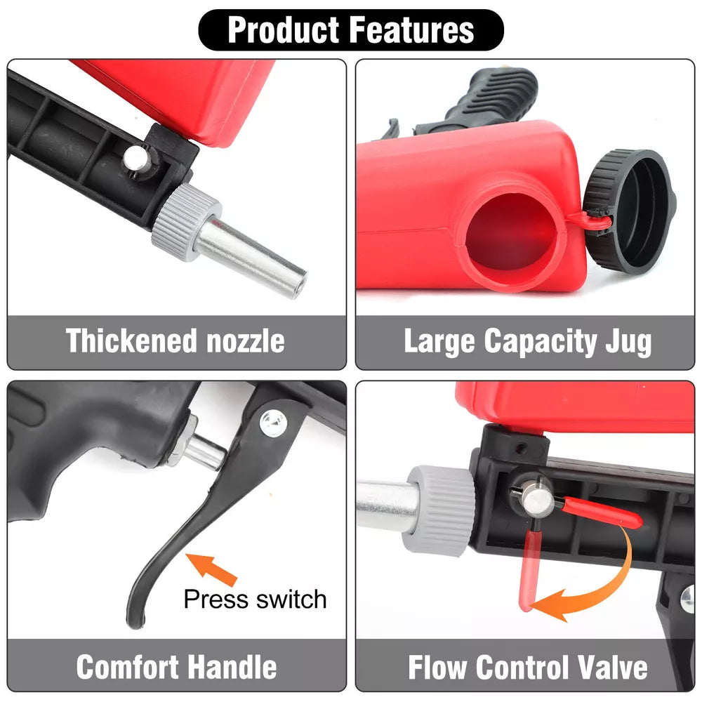 2 X Portable Handheld Air Compressor Speed Sand Gun Blaster Sand Blasting 1/4 in