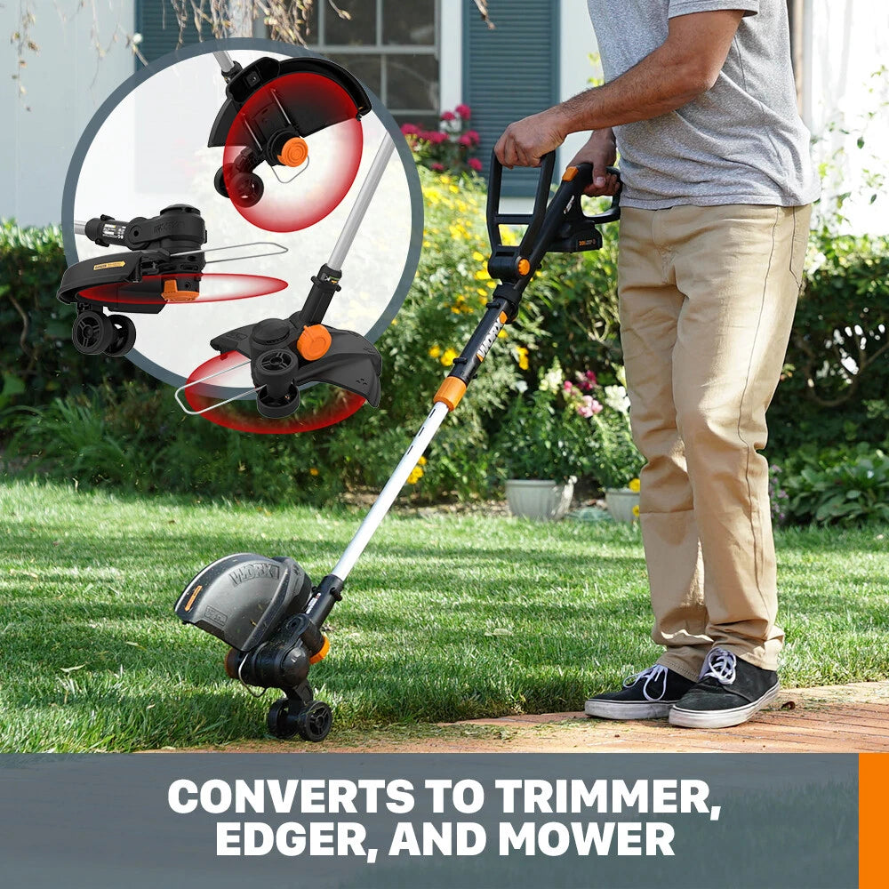 WORX WG170.2 GT 20V PowerShare CordlessTrimmer/Edger + 60 min quick charger